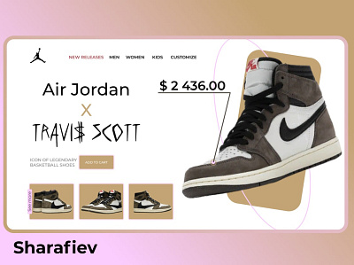 Jordan x Travis Scott branding graphic design motion graphics ui