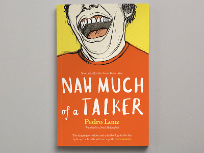 Naw Much of a Talker book jacket illustration texture type