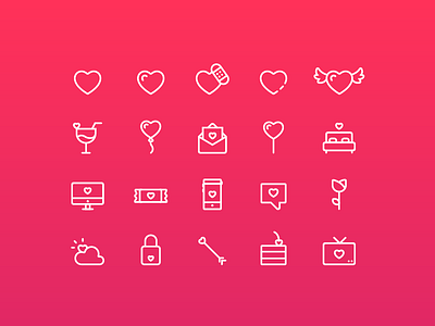 This Valentines. february heart icons line icon love loved red true love ui ux valentines day white