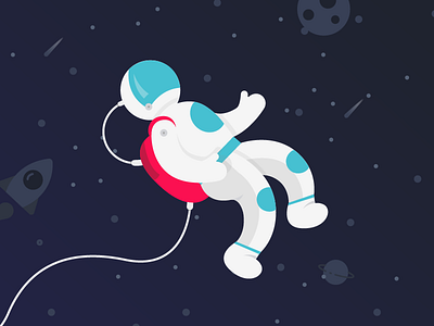 You my spaceman astronaut galaxy icon illustration neon outer space outline planet rocket shuttle space spaceman