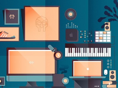 Sethi's Workspace composition desktop illustration mac music vector workspace
