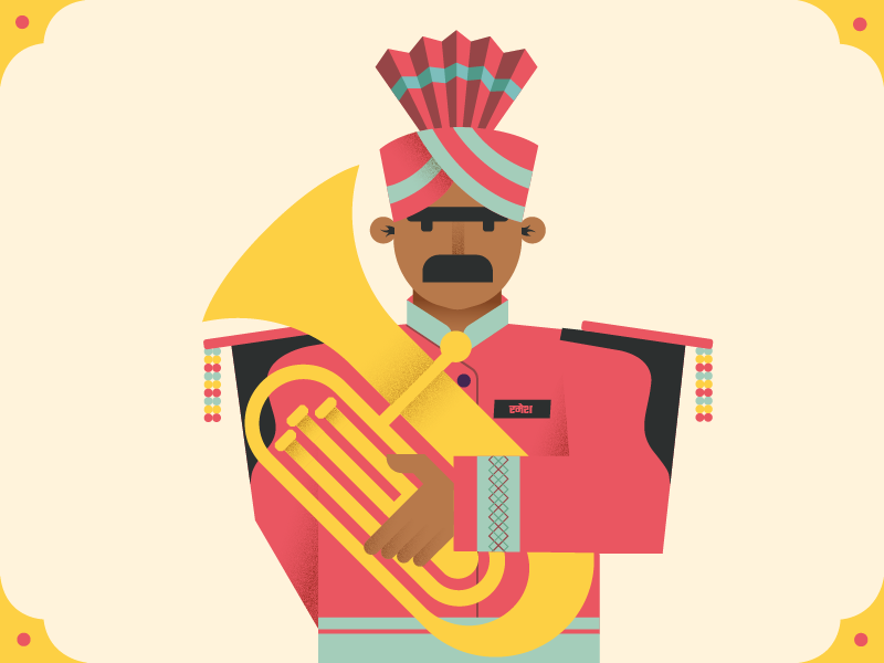 Ayesha Rana „Rana Band Baaja“ iš „Dribbble“.Ayesha Rana „Rana Band Baaja“ iš „Dribbble“.  