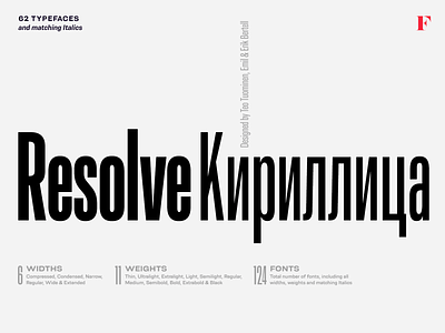 Resolve Sans - Cyrillic Type Family cyrillic extended rigid sans sans serif super family typeface typography ultra condensed