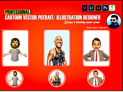 Cartoon, Anime and Vector Portrait Designer adobeillustrator branding caricature cartoon graphic design illustration potrait vector vectorart