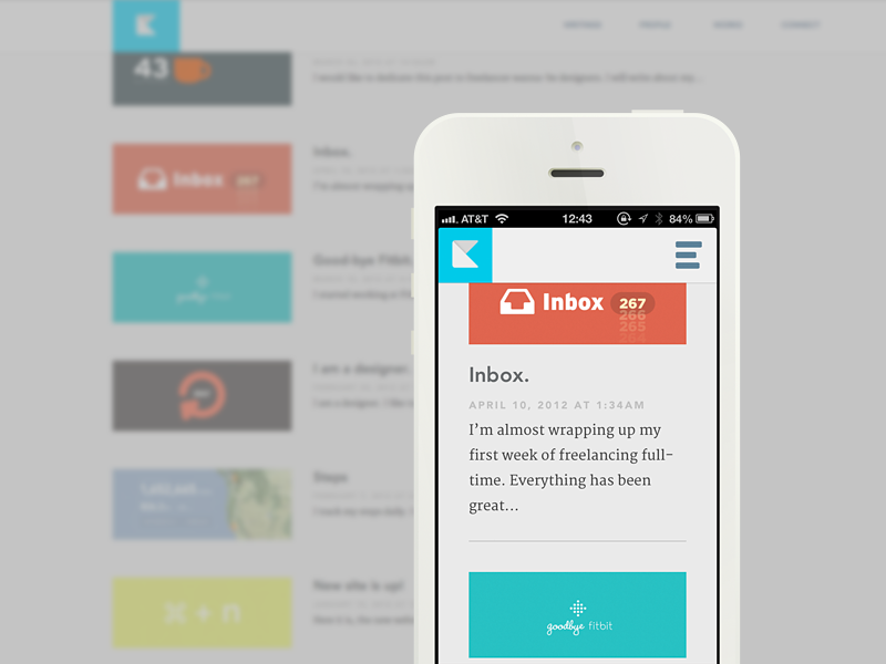 Blog web design blog responsive mobile layout portfolio personal icon typography clean simple minimal