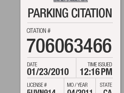 Parking Citation