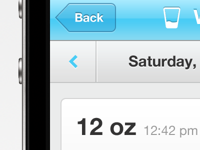 Water calendar app blue custom ui helvetica ios iphone ui ux