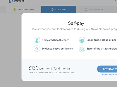 Modal iteration call to action design form health modal ui ux web