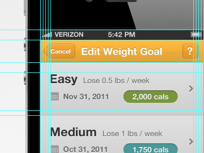 Edit weight goal app design guides ios iphone smart guides ui