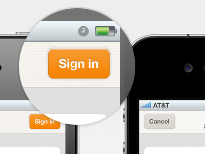 Sign in app helvetica ios iphone minimal orange texture ui