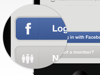 Log in with Facebook app facebook helvetica icons ios iphone minimal texture ui