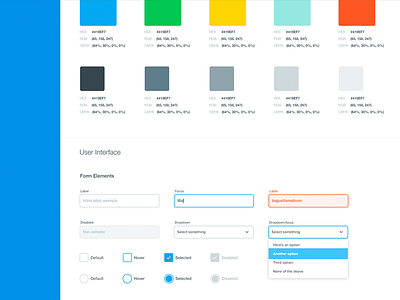 Colors and interface elements colors guide interface radio button style style guide ui