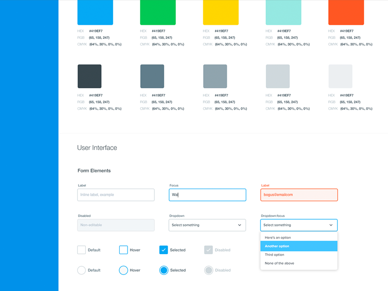 Colors and interface elements colors interface ui style guide style guide radio button