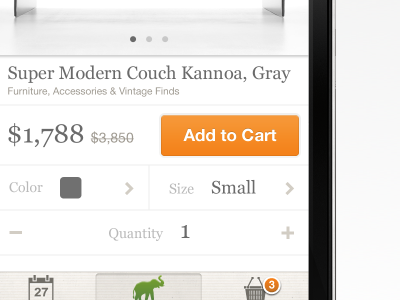 Product app button design icons ios iphone minimal orange ui white