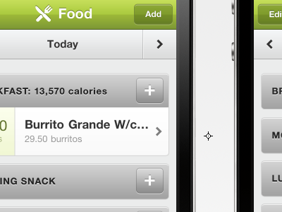 Food app button icon ios iphone table ui