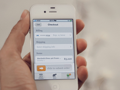 Checkout app checkout ios iphone minimal slider ui