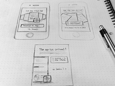 Mobile landing sketch design ios iphone landing mobile website sketch splash ui wireframe