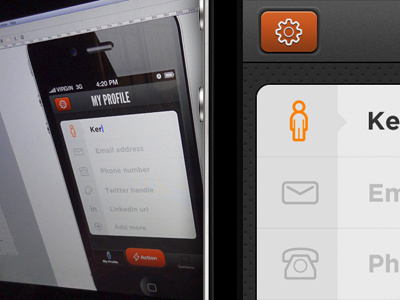 Profile app dark design form icon ios iphone pattern texture ui