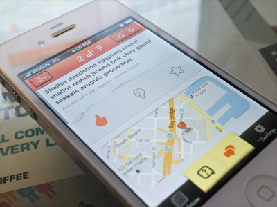 Individual screen app custom design geolocation geomicons ios iphone map ui