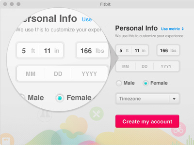 Personal Info button css3 custom design field form form elements html5 info inline inline label input personal radio ui web