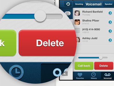 iPhone UI - Side pocket voicemail button iphone side pocket text texture ui ux voicemail