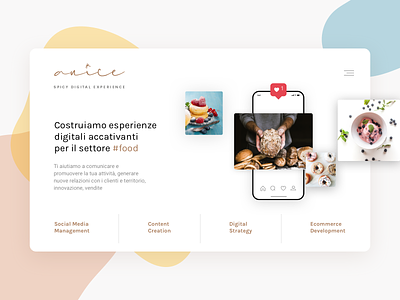 Anice — Food Marketing Agency clean concept design flat home interface minimal ui webdesign website