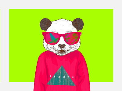 Panda bamboo cool illustration panda sunglasses