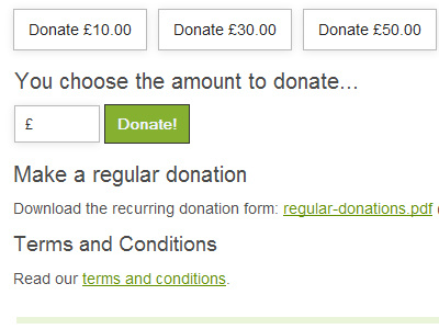 Donation form donation form green