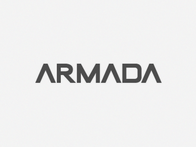 ARMADA grey logo luggage sleek type