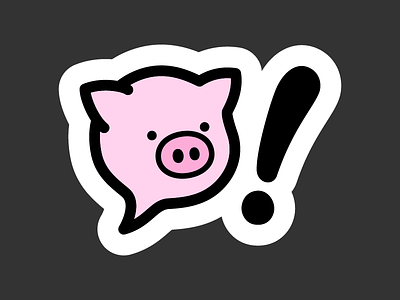 Porchap! Pig animal cartoon cute hand drawn illustration logo pig pink restaurant rice bowl