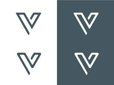 Which one shall it V? geometric letter logo monogram perspective single stroke v vr