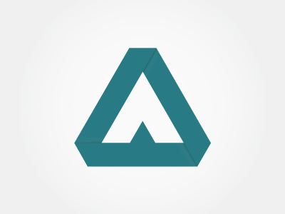 "A" monogram - deux a gradient letter logo mark monogram origami teal