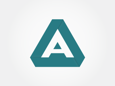 "A" monogram - trois a gradient letter logo mark monogram origami teal
