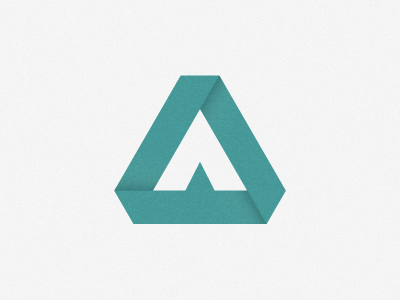 "A" a aldrich aldricht grain letter logo monogram origami personal ribbon shadow shape tan texture triangle
