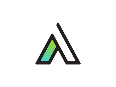 "A" Monogram a brand gradient logo minimal monogram