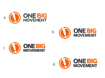 One Big Movement aldrich aldrich tan aldricht big circle exclamation mark logo movement nonprofit one orange type wip