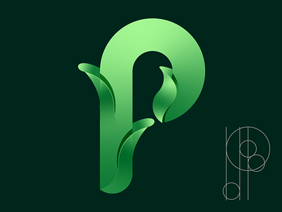 Letter । P design goldenratio lettermark logo p letter