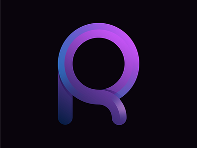 Letter । R design gradient lettermark logo r letter r logo