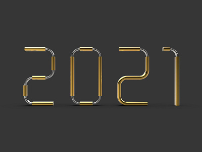 2021 2021 2021 trend 3d artist 3d modeling gold golden 3d happy new year new year silver