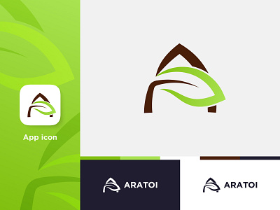 ARATOI a icon a logo a logomak a tree apps icon lettermark logotype tree logo ui