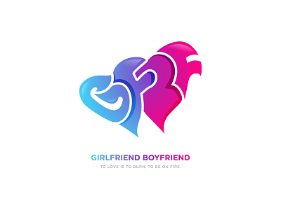 Girlfriend Boyfriend bf bf logo branding coustom font custom fonts gf gf bf gradient illustration lettermark logo design logomark love logo lover vector