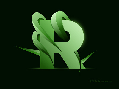 R bd gradient green idea lighting logo logo neutral r r letter type