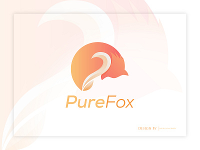 PureFox combination combine creative fox logo illustration modern p p and fox print purefox