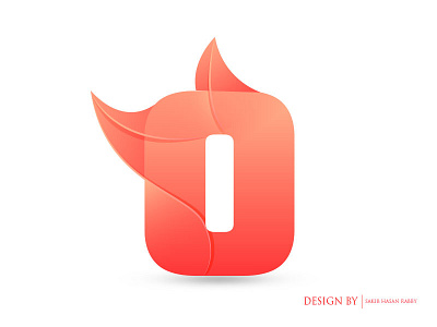 O 0 bangladesh fire gradient illustration logo o sakibhasanrabby type