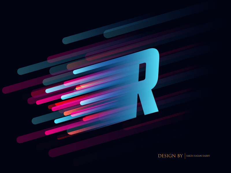 R bangladesh creative design logo illustration illustator rabby fantasy r