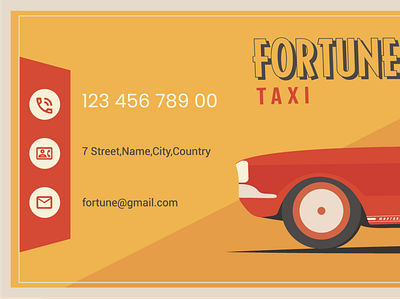 Taxi business card business card car retro taxi vintage