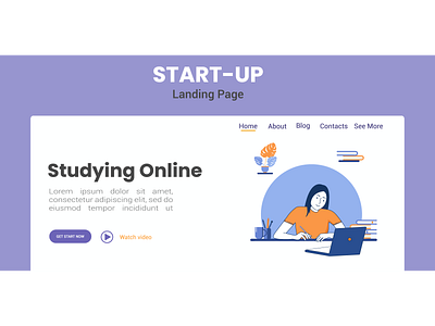 Online Education Website Mockup education landing page mockup online site student
