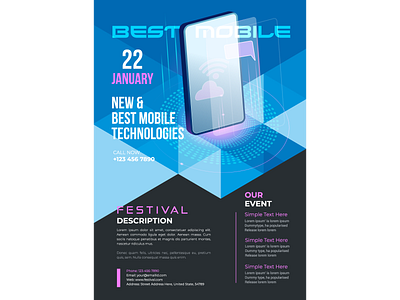 Mobile Festival Flyer festival illustration mobile technologies telephone