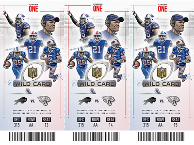 Buffalo Bills Playoff Ticket buffalo bills football playoffs sports sports design ticket ticket design