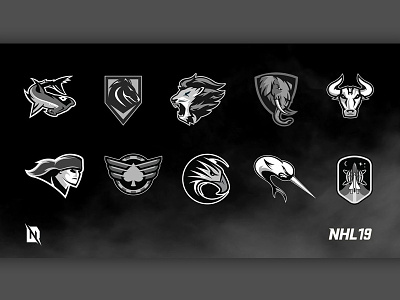 EA NHL 19 - 30 Create-A-Team Logos ahl branding branding design branding redesign design freelancer graphic design hockey logo logo design logo redesign sports sports design